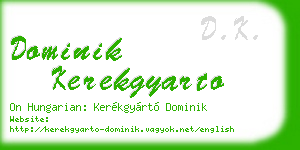 dominik kerekgyarto business card