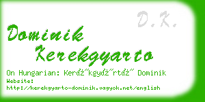 dominik kerekgyarto business card